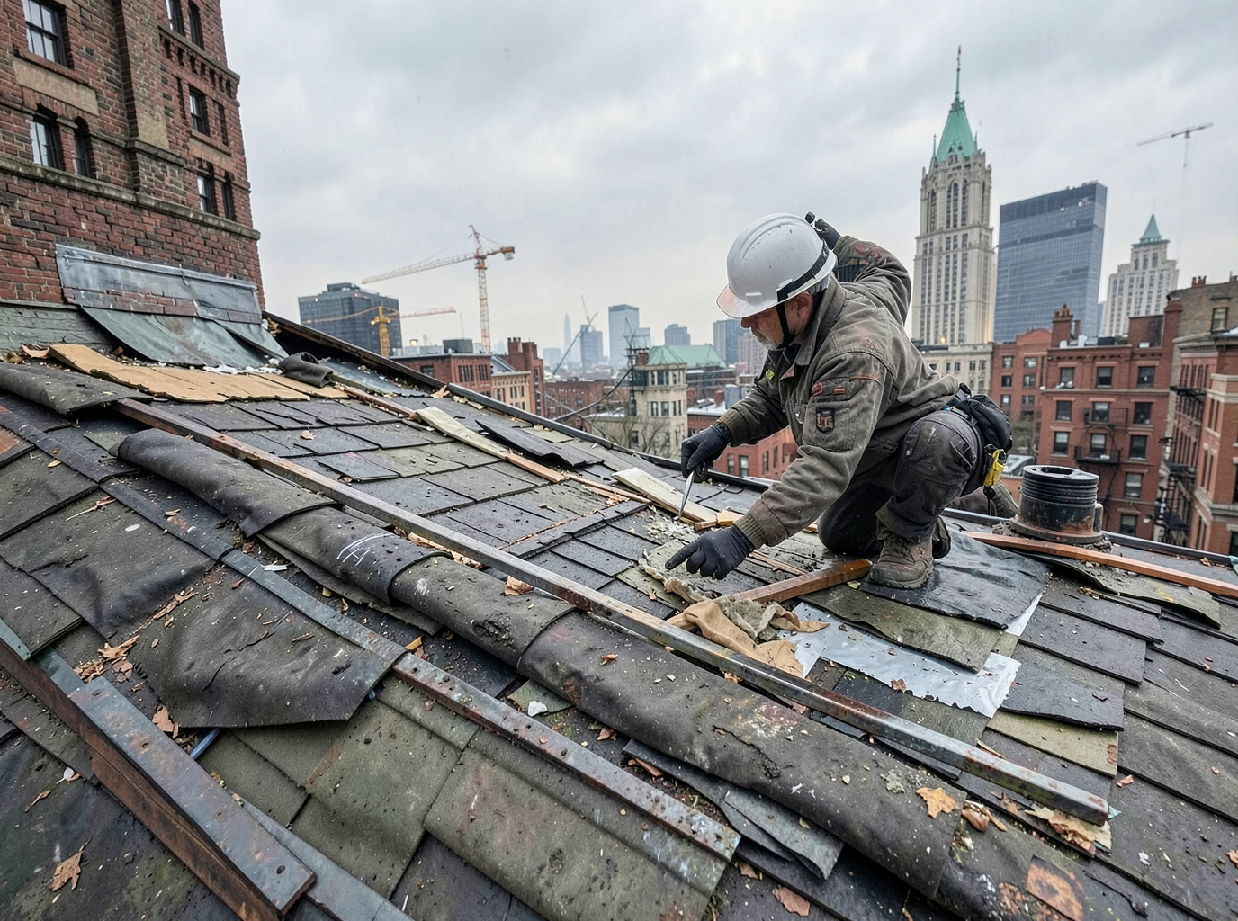 Storm Damage Roof Repair in Manhattan